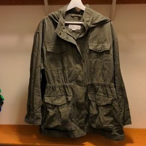 2X Olive Green AvaViv Hooded Coat